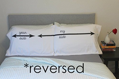 Oh, Susannah My Side Your Side Pillowcases Reversed (My Side Sleeper's left) Funny Couples Pillowcase