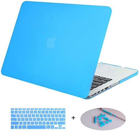 DWON MacBook Case Pro 13 Inch with Retina with Keyboard Cover and Dust Plug for Apple Macbook Pro 13 Inch Sleeve Model (A1502/A1425, Version 2015/2014/2013/end 2012) - Airy Blue