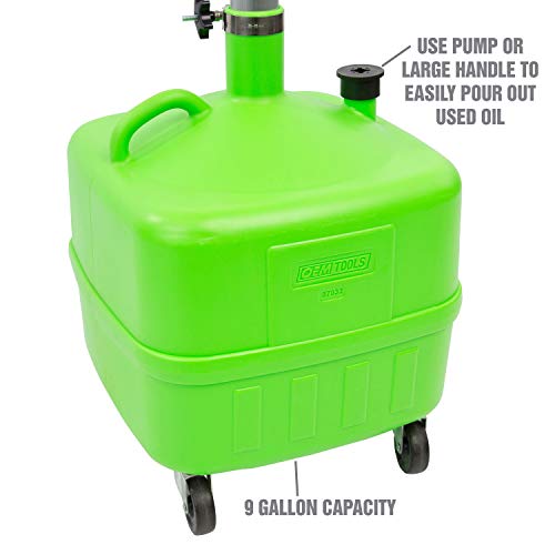OEMTOOLS 87032 9 Gallon Upright Portable Oil Lift Drain with Oil Pan
