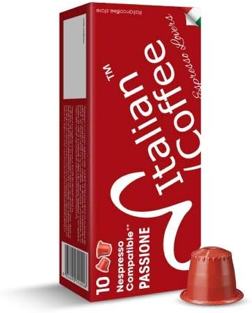 100 Nespresso Compatible Capsules Italian Coffee Espresso pods (Passione, 100 Pods)