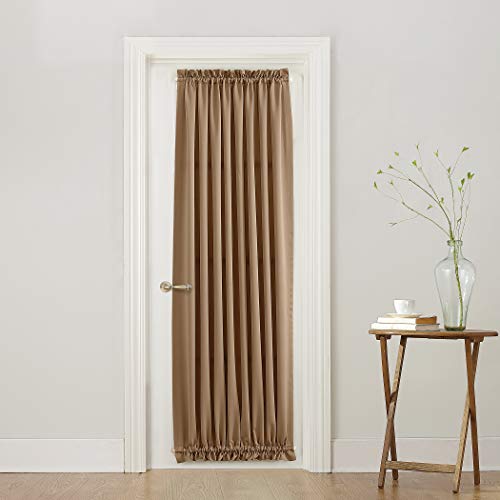 Sun Zero Barrow Energy Efficient Door Panel Curtain with Tie Back, 54" x 72", Taupe - Thumbnail 2