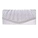 Evening Clutch, FASHIONROAD Womens Satin Crystal Envelope Clutch Purses For Wedding And Party Silver