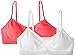Fruit of the Loom Big Girls' Seamless Crop with Cookies, Electric Coral/White, 30(Pack of 2)