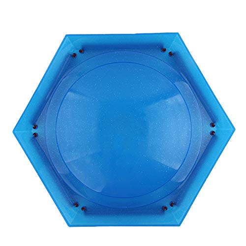 Top Battle Toy, Battle Tops Arena 38.5 x 34cm Burst Gyro Arena Disk Exciting Duel Spinning Top Launcher Stadium Toy Accessories for Boys Children Christmas Birthday Gifts Blue
