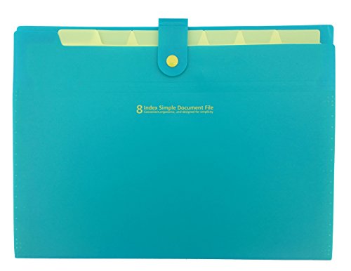 School Folders, iToolai Plastic folder with pockets 8 sections Accordion Expanding File,Blue/Yellow