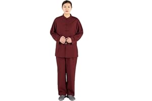 Unisex Traditional Monk Suit Casual Loose Stand Collar Meditation Monk Sets Buddhist Prayer Uniform Martial Arts Clothing(Win