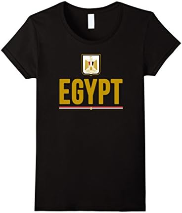 Women's EGYPT T-shirt Egyptian Pride Flag Tee Soccer Football XL Black