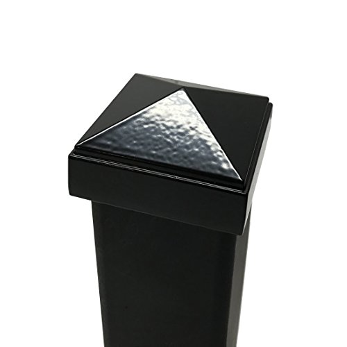 2" x 2" Aluminium Pyramid Post Cap for Metal Posts - Pressure Fit - Black
