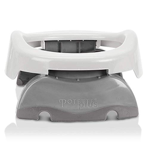 Kalencom 2 in 1 Potette Plus Portable Potty Training + Travel Toilet Seat with 30 Potty Liners Bundle (White)