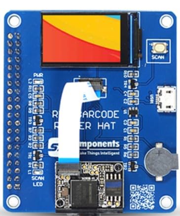 sb components barcode scanner board HAT for Raspberry Pi 1D/2D Codes Reader Barcode Module Barcode Scanner HAT for Raspberry Pi 4B/3B+/3B/2B/B+/A and Zero