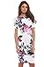 AX Paris Women's 3/4 Sleeve Floral Burgundy Bodycon