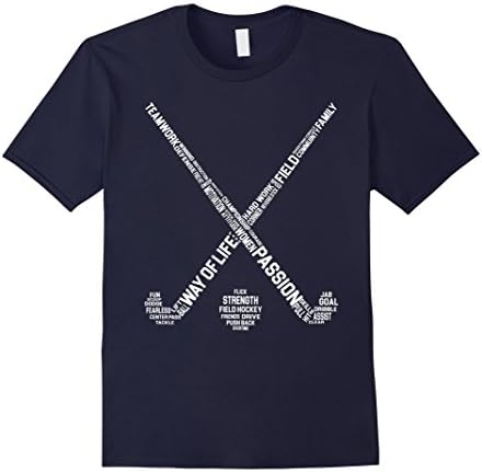Mens Field Hockey Shirt: Words Funny Graphic Love Player Gift Medium Navy