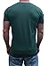 Henley Mens  Short Sleeve TShirt with 3 Buttons, Forest Green, Large
