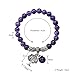 Jovivi 8MM Natural Amethyst/Rose Quartz/Tiger Eye Gemstone Healing Point Tree Life Lucky Charm Stretch Bracelet