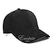 Black Suede Leather Adjustable Baseball Cap Hat Made in USA (One Size)