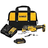 DEWALT 20V MAX XR Oscillating Tool Kit with Blades, 3 Speed Cordless Brushless Multitool, Up to 20,000 OPM, LED Light, Battery and Charger Included (DCS356C1)