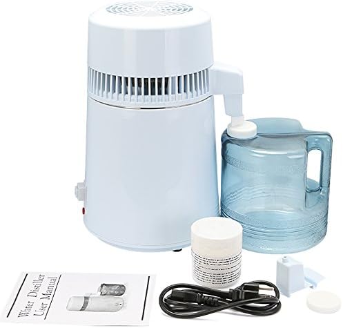 TravelerK Water Distiller 4L 750W Purifier Pure Water Distiller Filters Water Distillation 4L Internal Stainless Steel with Collection Bottle (4 L)