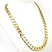 Chunky 23in 10mm 24k Yellow Gold Filled Men's Necklace Solid Curb Chain Jewelry 72g, gold filled