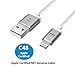 WinnerGear KOOL MFi For Certified Cable Lightning Apple Braided Nylon Strong 3ft (1 Meter) White Aluminum USB Plug Data Sync Charging