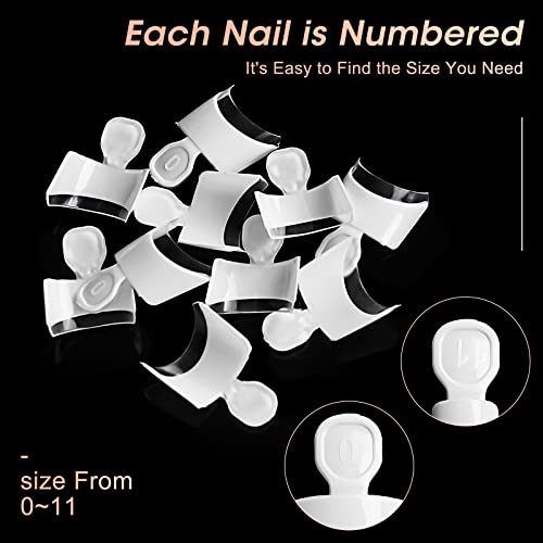 krofaue Short French Nail Tips - 120PCS Acrylic Short Nail Tips White French Fake Nail Tips Art Tips 12 Sizes Half Cover False Nails Short Wrap Edge Square Nails with Case for Nail Extensions DIY - Image 5