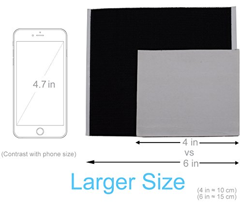 Rug Anchors, Larger Size and Stronger Sticky Non-slip Mat with Hook and Loop Square By Yorwe (4, Black)