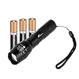 Moobom XM-L T6 2000 Lumens,5 Adjustable Modes Zoomable LED Tactical Flash light Torch Lamp Aluminum LED Flashlight Lighting Lamp with Battery