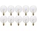 KOR (Pack of 10) G16.5 Clear FinshDecorative (E12) Candelabra Base Globe Shape Incandescent 120V G16 1/2 Light Bulbs (25)