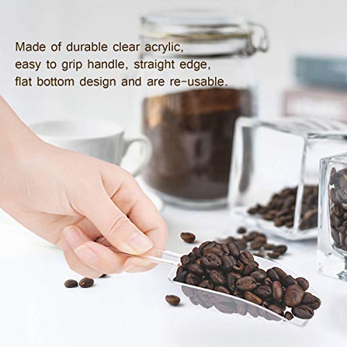 Angooni Clear Plastic Kitchen Scoops Wedding Candy Dessert Buffet Scoops, Coffee, Tea, 12 Pack Small 2 OZ. Candy Scoops