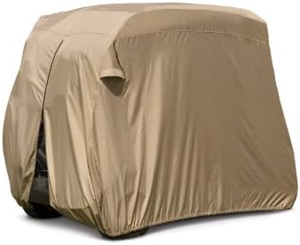Deluxe 2 Passenger Golf Cart Cover in Taupe, roof up to 58", Fits E Z GO, Club Car and Yamaha G mode, also fits Organic transit's ELF
