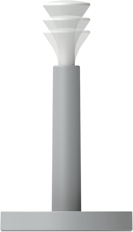Suporte duplo para rolos de papel de cozinha, função de empurrar e rasgar para facilitar a remoção (altura máxima do rolo de cozinha de 24 cm), cinzento/branco