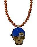 GoodWood NYC New York Snapback Skull Wooden Necklace