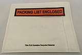 4.5" x 5.5" Packing List Enclosed Printed Adhesive