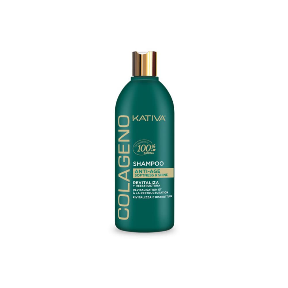Kativa Collagen Revitalizing Anti-Age Shampoo 500 ml | Restructure, Brings Shine and Softness | Weak and Fine Hair| Sulfate and Paraben Free | Collagen Proteins