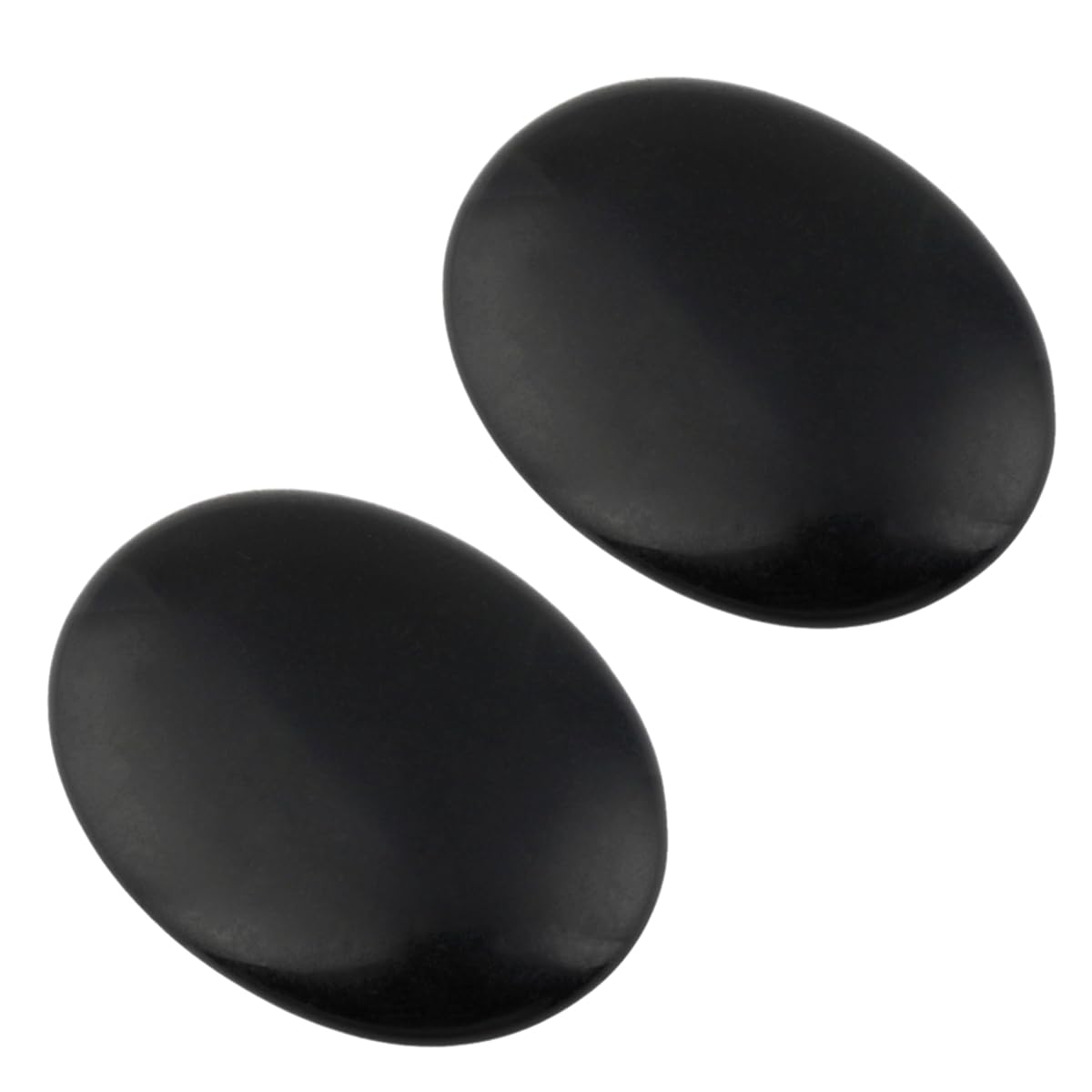 mookaitedecor Pack of 2 Natural Black Obsidian Crystal Palm Worry Stones for Anxiety Stress Relief, Oval Small Energy Pocket Stones Healing Crystal Gifts for Reiki Chakra Meditation Desk Decor