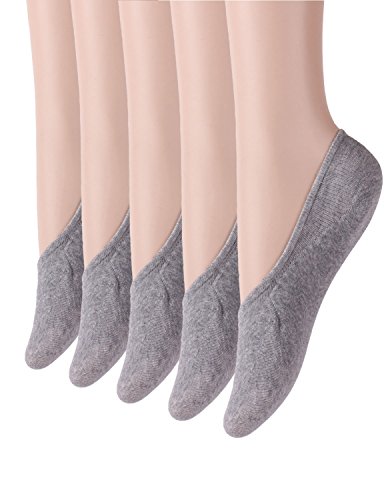 UPC 045473153358, 10STAR11 Women&#39;s 5 Pack Premium Solid Heel Grip No Show Liner Socks GRAY5P,S/M