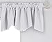 Deconovo Blackout Window Valance - Scalloped Room Darkening Curtain for Kitchen, Bedroom, and Bathroom - Elegant Window Treatment for a Cozy Home (Light Greyish White, 42x18 Inch, 1 Panel)