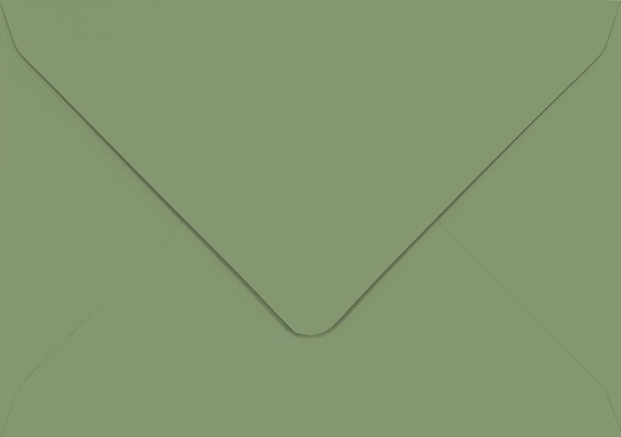 25 Pack C6 Olive Green Envelopes – 114mm x 162mm – Gummed 100gsm – A6 Fit
