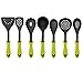 Kitchen Cooking Utensils with Built-in Stand, Green Set of 7 Plus 121 Cooking Secrets Ebook