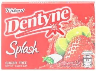 Dentyne Splash Strawberry with Lime Flavoured Sugar-Free Center-Filled Gum 15.2g