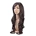 MelodySusie Long Big Curly Wig for Women, 31 inches Hair Replacements Wig with Bang, Synthetic Fiber, Natural as Human Hair, for Halloween Daily Party Cosplay Costume, Wig Cap Included, Dark Brown