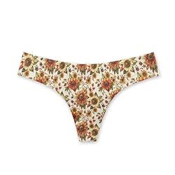 Coloranimal Womens Autumn Sunflower Thongs Seamless