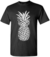 SKULL PINEAPPLE - retro style hipster - Mens Cotton T-Shirt, XL, Black