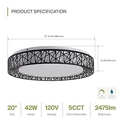 ASD 20 Inch LED Flush Mount Ceiling Light - Modern