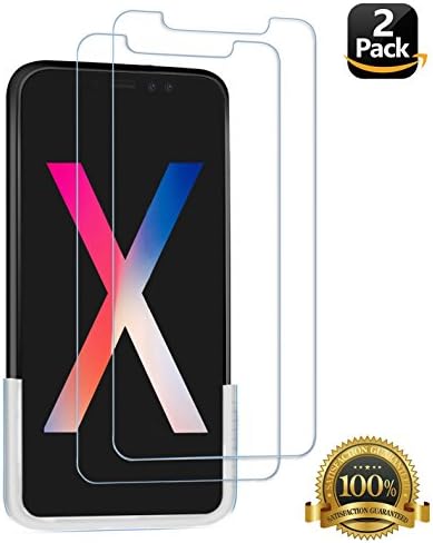 Tempered glass for iphone X, AlphaBeing Premium Screen Protector Glass with Double-Armored Technology and Easy Installation Tray, Case Friendly for Apple iPhone X/ iPhone 10 【2 PACK】