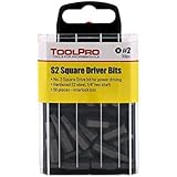 TOOLPRO #2 Square Drive Bits (50 Pack) in Interlocking Storage Box