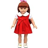 Shero 12 - 16 Inches Doll's Clothes Velvet Dress Fits American Girl Doll and other Dolls (Red)