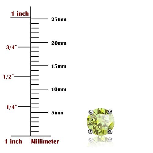 UHIBROS Sterling Silver Birthstone Stud Earrings Round Cubic Zirconia Diamond August Gifts