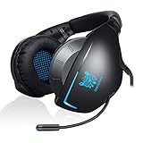 AIBOONDEE Neck Hanging Gaming Headset Noise Cancelling Neckband Design Headphone with Mic for PS4 Xbox One PC (Black)