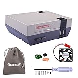 Retroflag NESPi Case+ Plus Functional Power Button with Safe Shutdown & Cooling Fan & Heatsinks & Flannel Bag for RetroPie Raspberry Pi 3/2 Model B & Raspberry Pi 3B+ (NESPI Case+)
