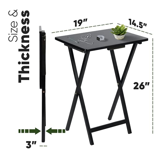 PJ Wood Folding TV Tray & Snack Table Black Pricepulse